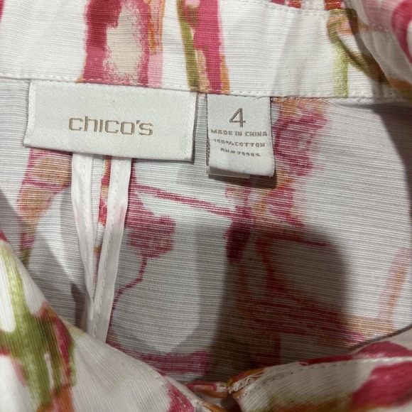 Chico Jacket Women's 4 Chico For Colorful 3/4 Sleeve Button Up - Picture 8 of 10